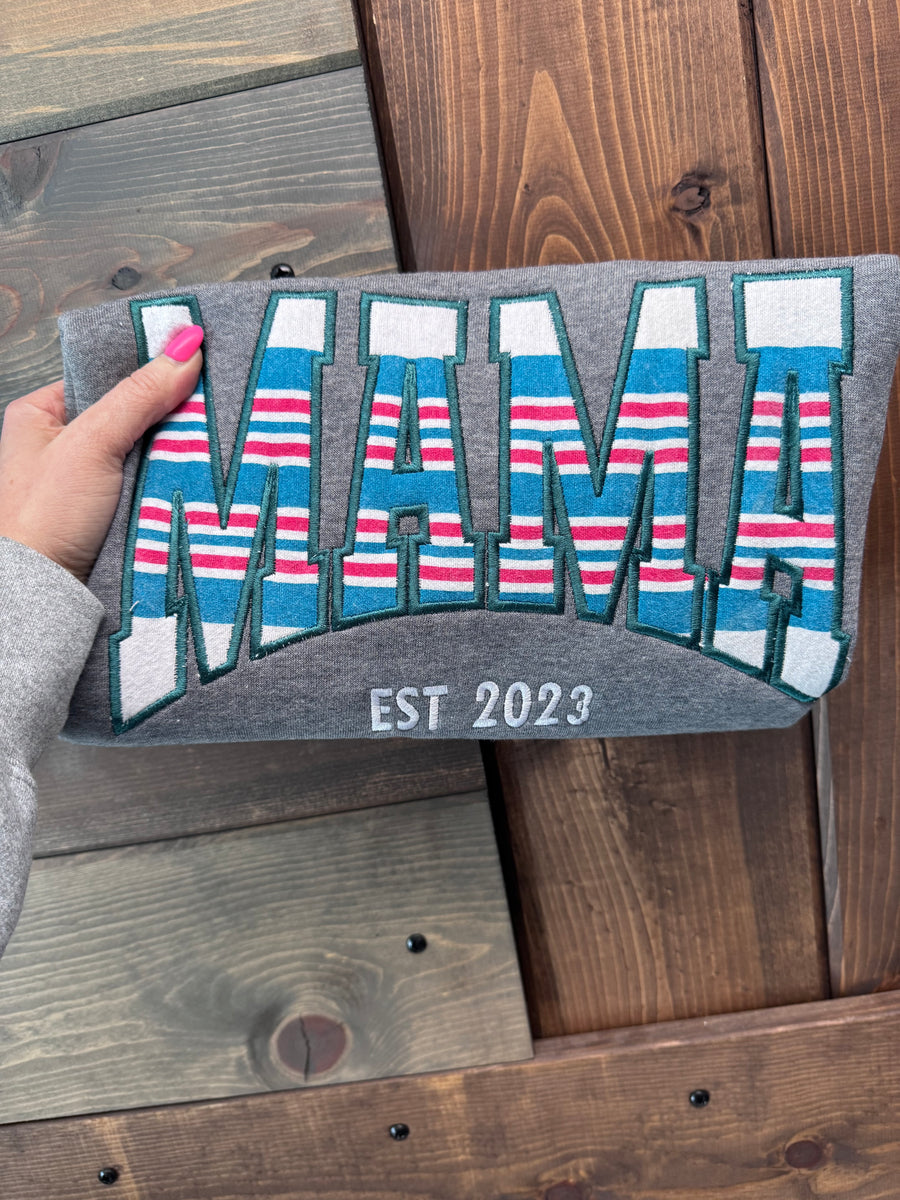 Embroidered MAMA Crewneck with Receiving Blanket
